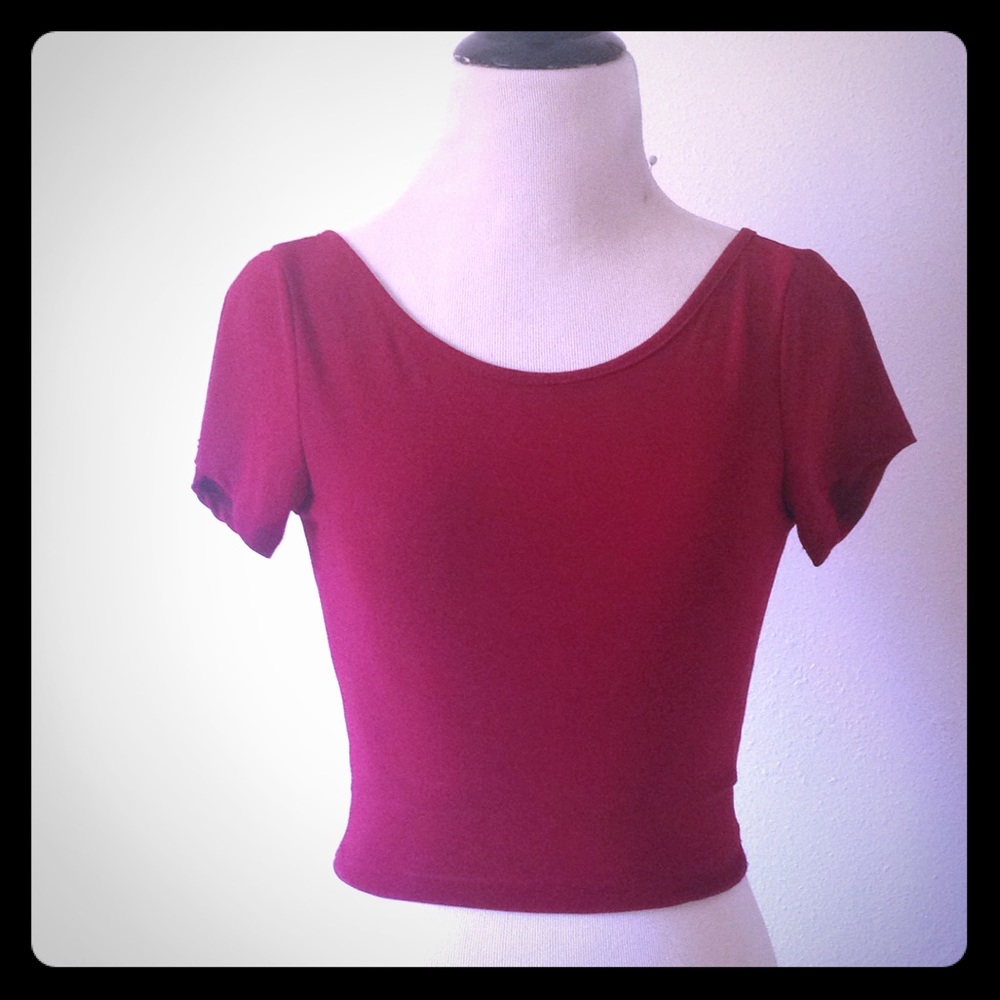 Maroon Crop Top